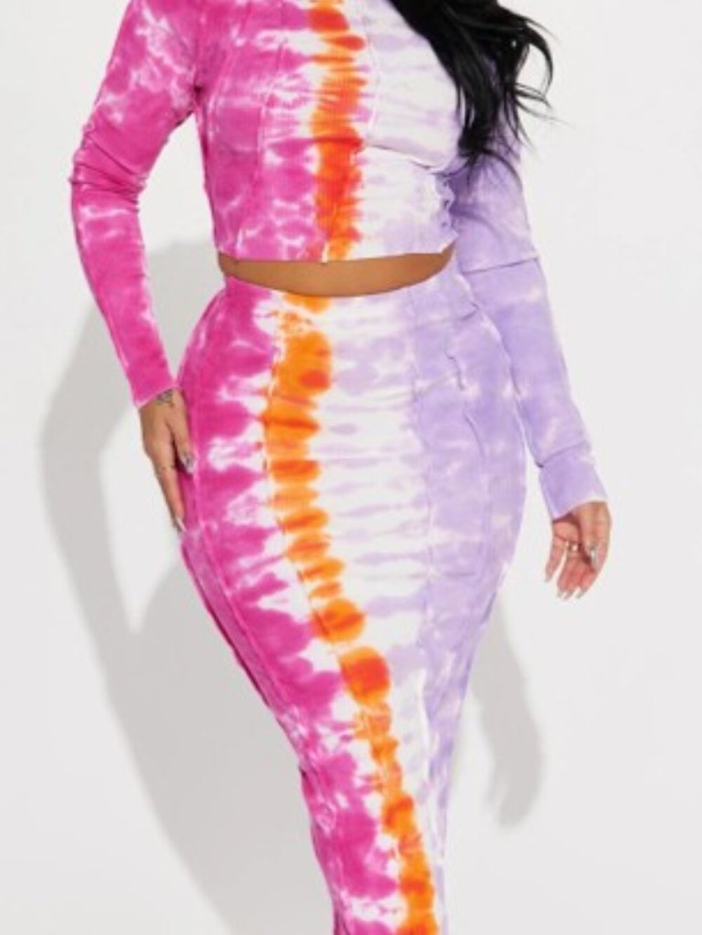 Talk to Me Tie-Dye Midi Skirt Set